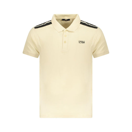 Beige Cotton Men Polo Shirt