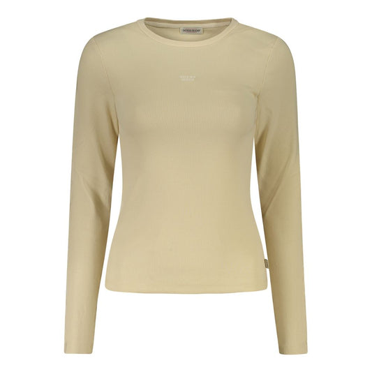 Beige Cotton Women T-Shirt