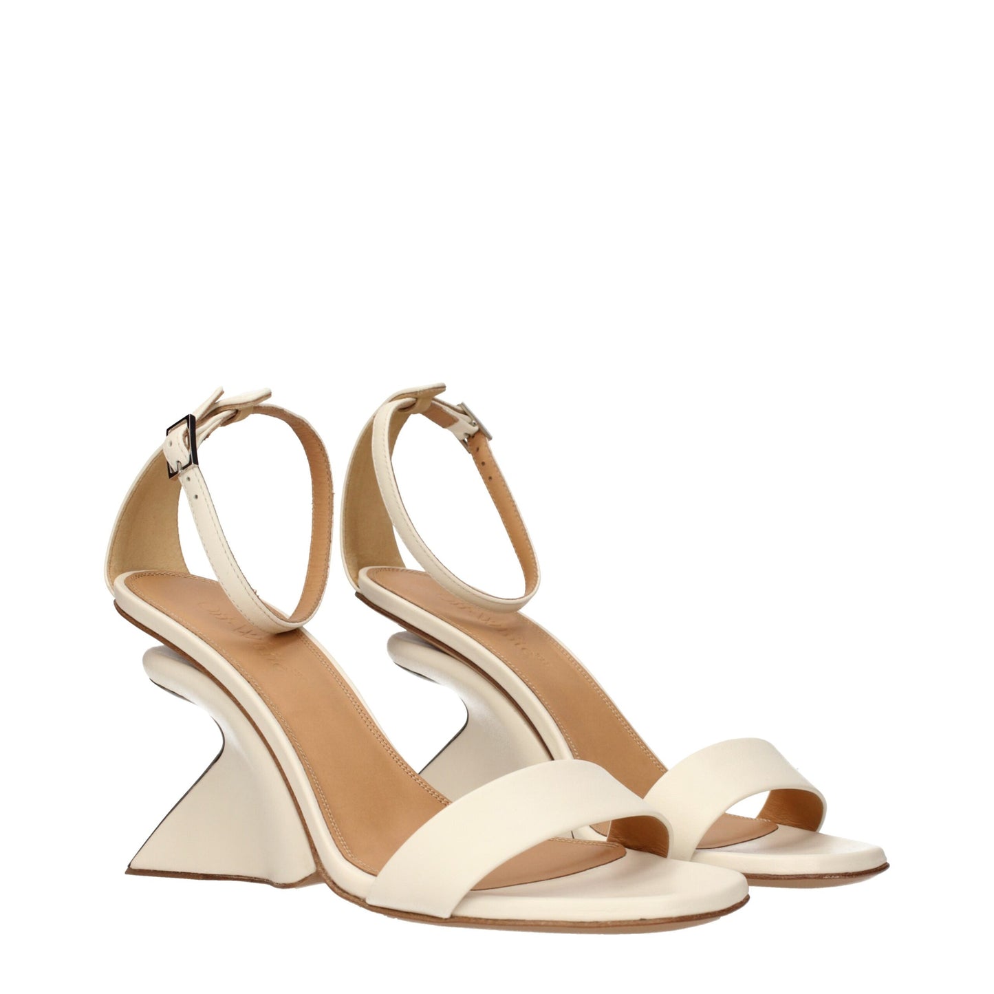 Beige Leather Platforms