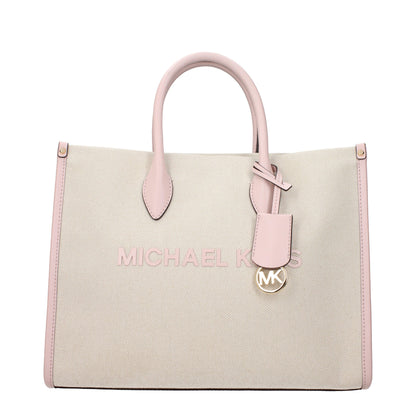 Beige Fabric Handbags