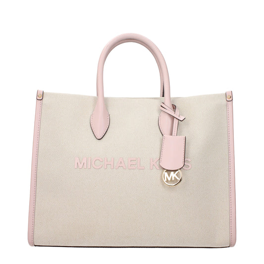 Beige Fabric Handbags